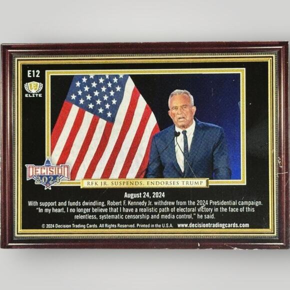 2024 Decision Elite Purple Foil Robert F Kennedy Jr Donald Trump 2/2 - Picture 2 of 2